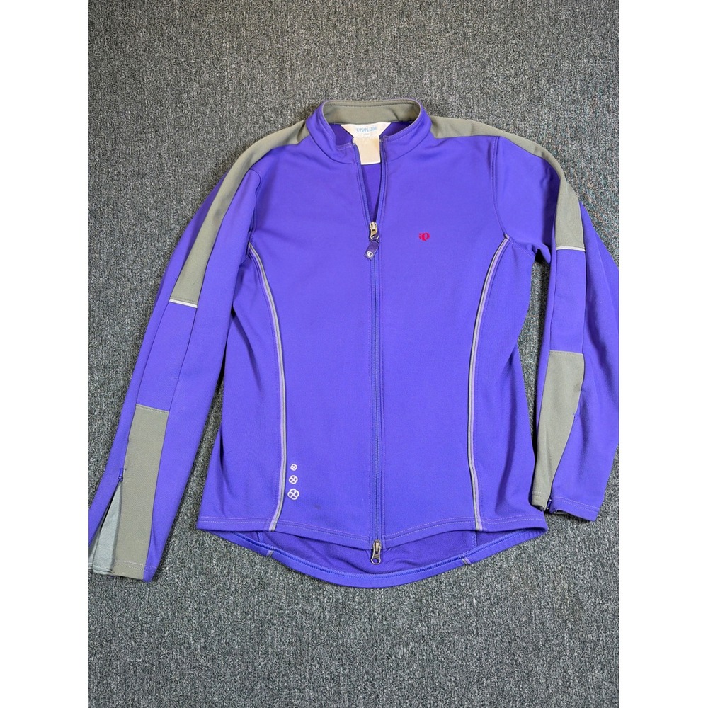 Pearl Izumi Cycling Jacket Womens Large Purple Full Zip Long‎ Sleeve Bike Jersey